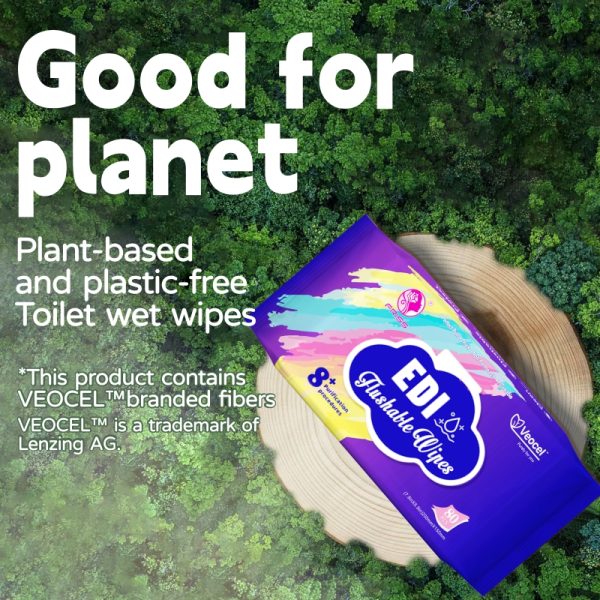 biodegradable flushable wipes (80pcs) - Image 2