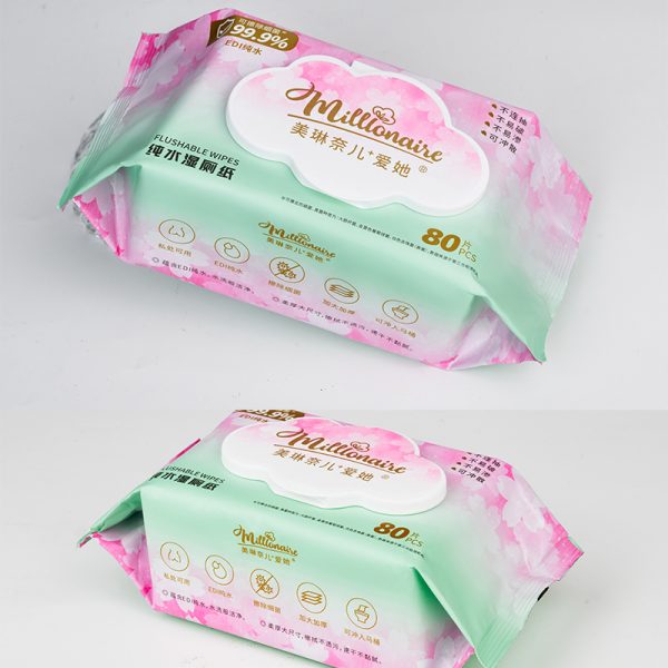 biodegradable flushable wipes (80pcs)Chinese packaging